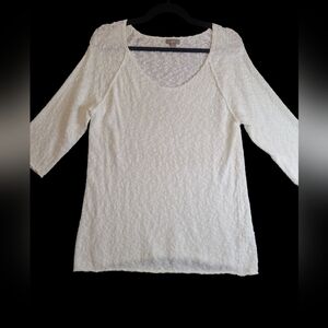 J.jill White 100% Cotton Sweater Size Medium